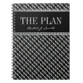 Black Grek Dark Textile Pattern Custom Notitieboek (Voorkant)