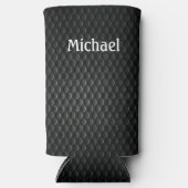 Black & Grey Add Jouw naam Tall Seltzer Koelbox Seltzer Blikjeskoeler (Voorkant)