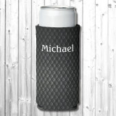 Black & Grey Add Jouw naam Tall Seltzer Koelbox Seltzer Blikjeskoeler