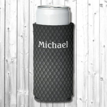 Black & Grey Add Jouw naam Tall Seltzer Koelbox