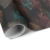 Black Grey and Colorful Fireworks Display Abstract Cadeaupapier (Rol Hoek)