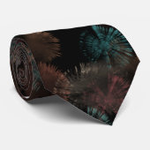 Black Grey and Colorful Fireworks Display Abstract Stropdas (Opgerold)