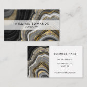 Black Grey and Gold Marble Stone Visitekaartje (Voorkant / Achterkant)