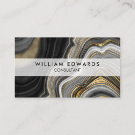 Black Grey and Gold Marble Stone Visitekaartje