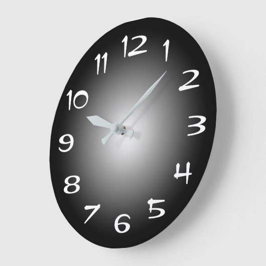 Black Grey and White Radial Gradient Grote Klok (Hoek)