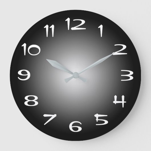 Black Grey and White Radial Gradient Grote Klok (Voorkant)