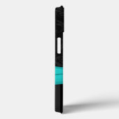 Black Grey Aqua Damask Striped iPad Air Case draag (Achterkant / Rechts)