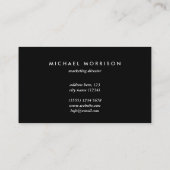Black grey arrow geometric minimal modern design visitekaartje (Achterkant)