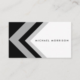 Black grey arrow geometric minimal modern design visitekaartje