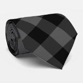 Black Grey Art Gecontroleerde Mode Stropdas (Opgerold)