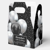 Black Grey Balloon Chic Bedankt Verjaardag Bedankdoosjes (Geopend)