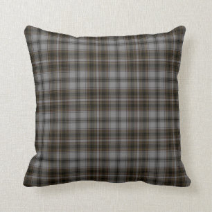 Black Grey Brown Tartan Pset Kussen