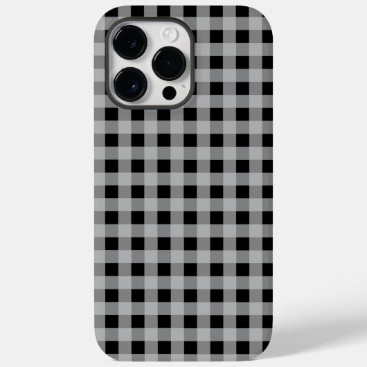 Black Grey Buffalo Plaid Modern Gift Case-Mate iPhone Case (Achterkant)