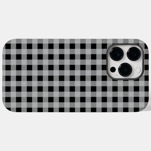 Black Grey Buffalo Plaid Modern Gift Case-Mate iPhone Case (Achterkant (horizontaal))