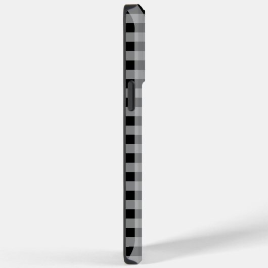 Black Grey Buffalo Plaid Modern Gift Case-Mate iPhone Case (Achterkant / Rechts)