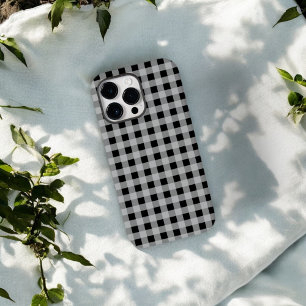 Black Grey Buffalo Plaid Modern Gift Case-Mate iPhone 14 Pro Max Hoesje