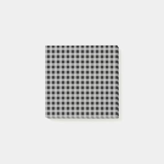 Black Grey Buffalo Plaid Moderne organisatie Post-it® Notes (Voorkant)