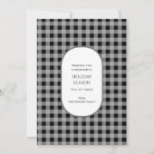 Black Grey Buffalo Plaid Typografie Vakantie Kaart (Voorkant)