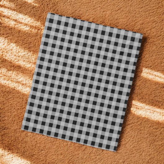 Black Grey Buffalo Plaid Vakantie Fleece Deken