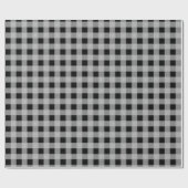 Black Grey Buffalo Plaid Vakantie Kerstmis Cadeaupapier (Vlak)