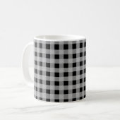 Black Grey Buffalo Plaid Vakantie Koffiemok (Voorkant links)