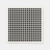 Black Grey Buffalo Plaid Vakantie Servet (Voorkant)