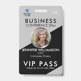 Black Grey Business Conference Exhibition Foto-id Badge