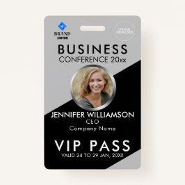 Black Grey Business Conference Exhibition Foto-id Badge