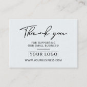 Black & Grey Business Logo Bedankt Product Care Visitekaartje (Voorkant)