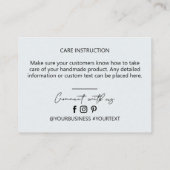 Black & Grey Business Logo Bedankt Product Care Visitekaartje (Achterkant)