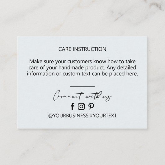 Black & Grey Business Logo Bedankt Product Care Visitekaartje (Achterkant)