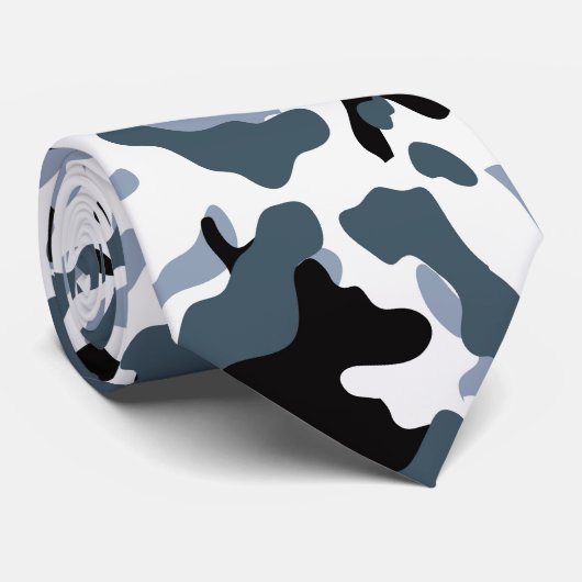 Black Grey Camo Stropdas (Opgerold)