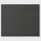 Black Grey Check Wrapping Paper Cadeaupapier (Vlak)