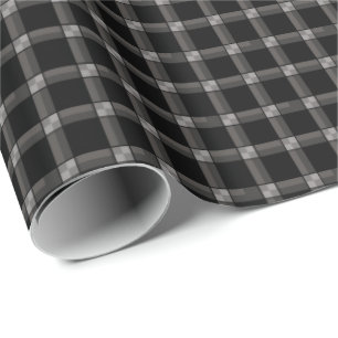 Black Grey Check Wrapping Paper Cadeaupapier