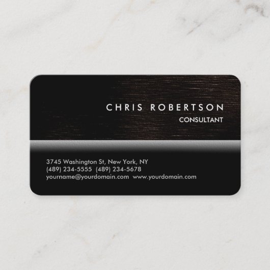 Black Grey Dark Brown Pattern Visitekaartje (Voorkant)