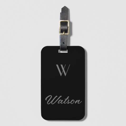 Black&Grey gepersonaliseerd Bagagelabel (Voorkant (verticaal))