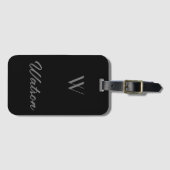 Black&Grey gepersonaliseerd Bagagelabel (Voorkant (horizontaal))