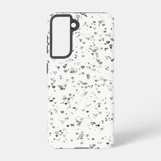 Black & Grey Hearts Phone Case Samsung Galaxy Hoesje (Achterkant)