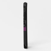 Black Grey Hot Pink Damask Stripes Case-Mate iPhone Case (Achterkant/links)