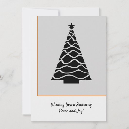Black & Grey Kerstboom Zakelijke vakantie Kaart (Voorkant)