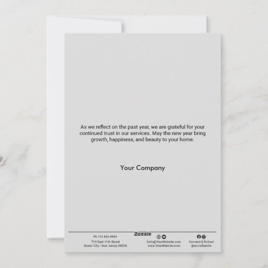 Black & Grey Kerstboom Zakelijke vakantie Kaart (Achterkant)