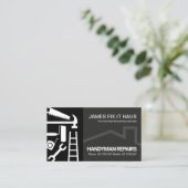 Black Grey Layers Handyman Tools Visitekaartje (Staand voorkant)