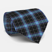Black Grey Light Blue Tartan Pset Stropdas (Opgerold)