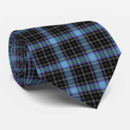 Black Grey Light Blue Tartan Pset Stropdas