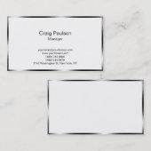Black Grey Light Border White Trendy Visitekaartje (Voorkant / Achterkant)