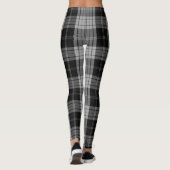 Black Grey Linen Large Tartan Pset Leggings (Achterkant)