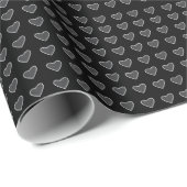 Black Grey Love Hearts Cadeaupapier (Rol Hoek)