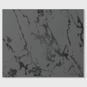 Black Grey Marble Silver Abstracte Strokes Caracol Cadeaupapier (Vlak)