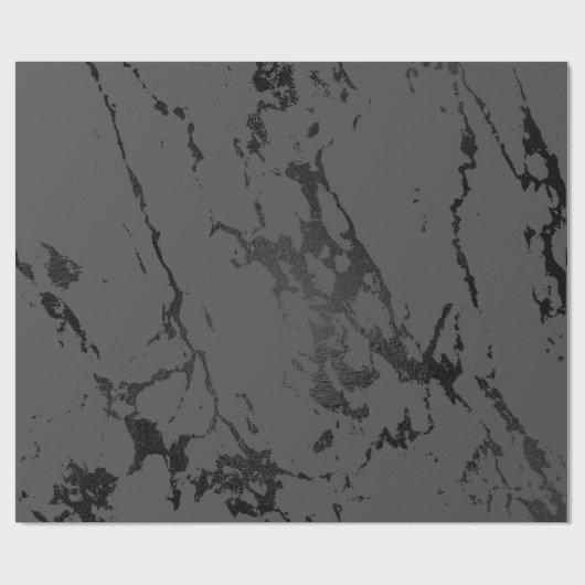 Black Grey Marble Silver Abstracte Strokes Caracol Cadeaupapier (Vlak)