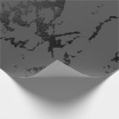 Black Grey Marble Silver Abstracte Strokes Caracol Cadeaupapier (Hoek)